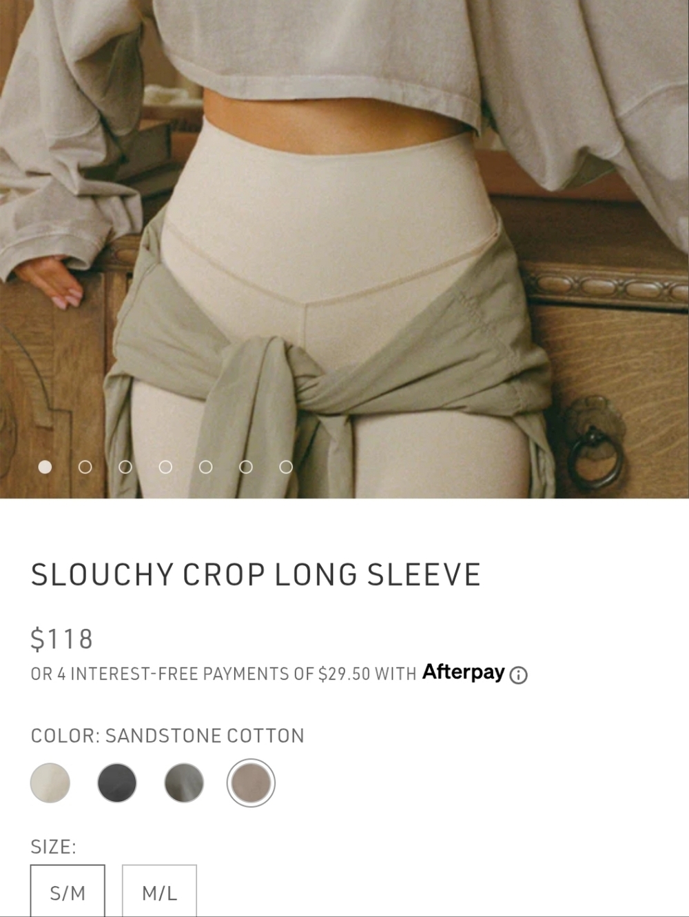 Slouchy Crop Long Sleeve - Sandstone